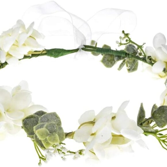Camellia Flower Crown Rose Headpiece Wedding Bridal Floral Halo for Photos
